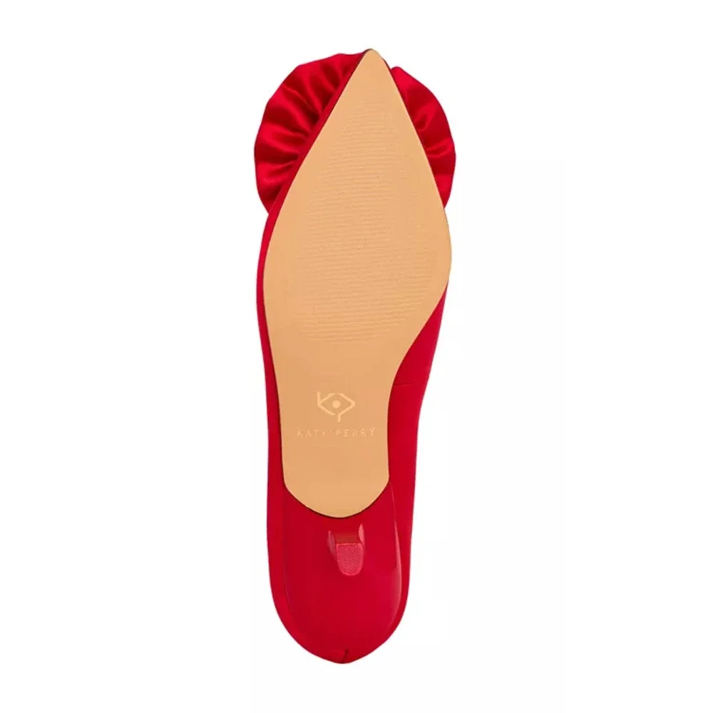 NEW KATY PERRY RED MICRO HEEL FLOWER PUMPS HEELS SHOES SZ 6.5M 6.5 - Picture 11 of 13